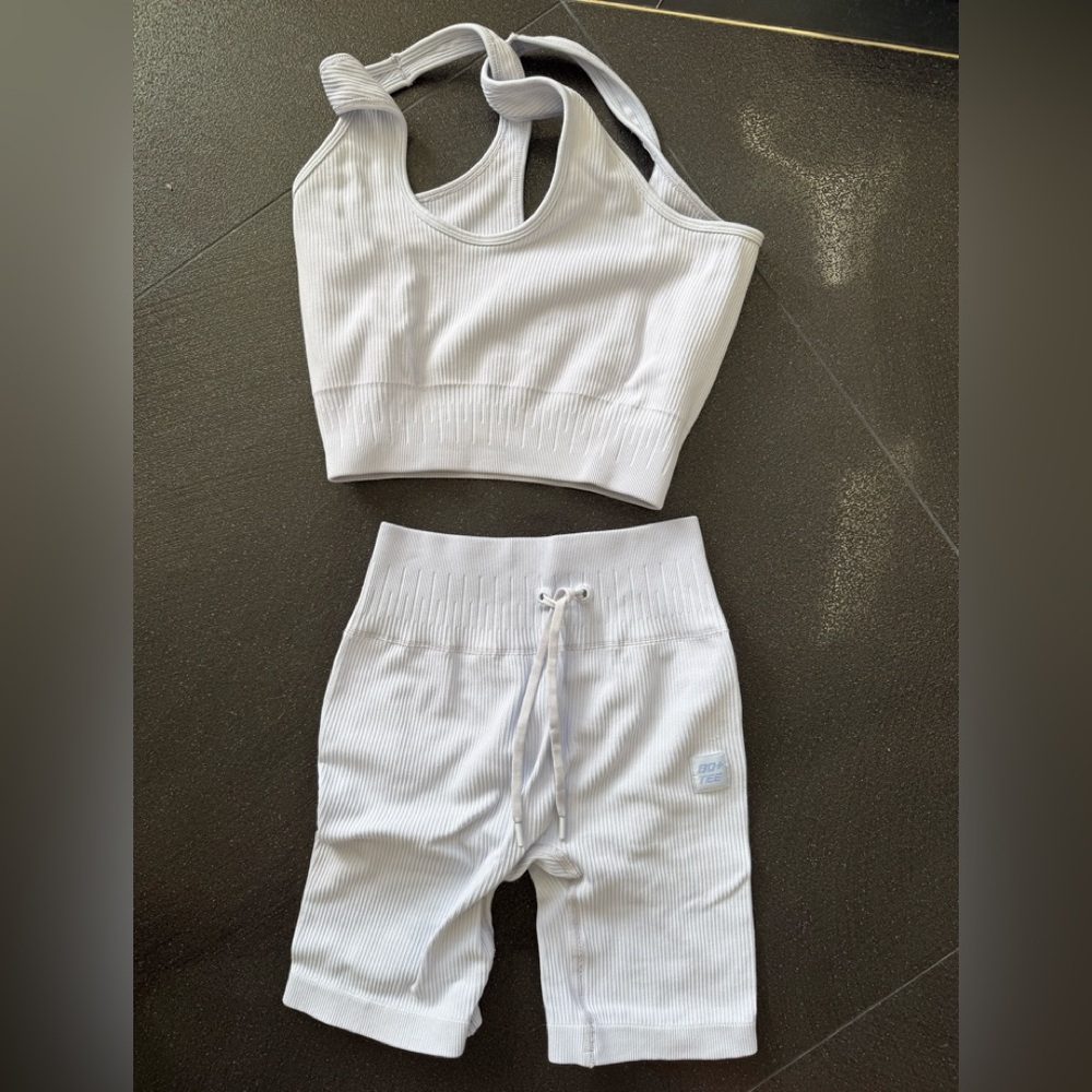 Women's light blue Bike Shorts Set